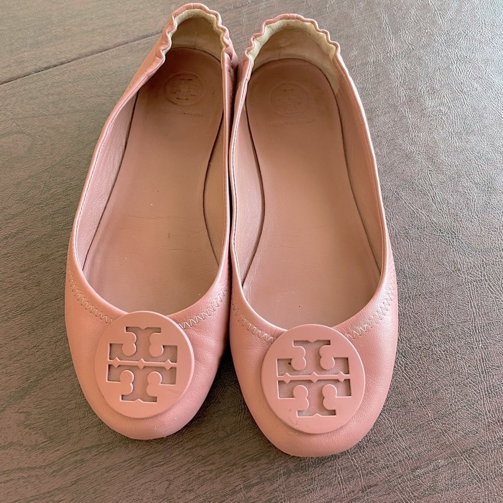 Tory Burch Pink Leather Flats